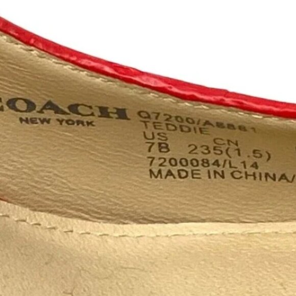 Coach Teddie Orange Snake Embossed Leather Pumps - Size 7 - Picture 6 of 6